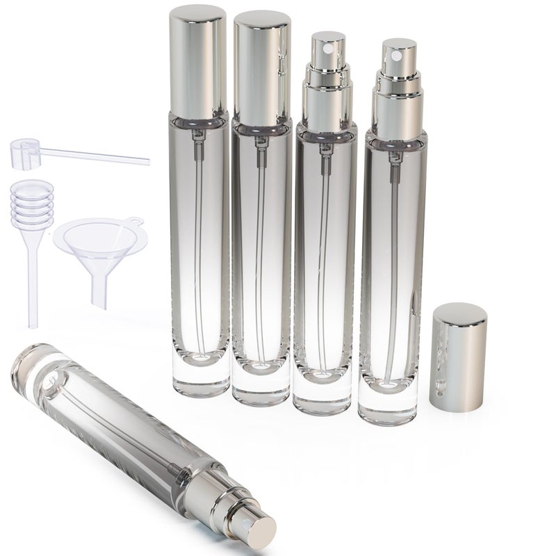 Jagolain 5Pcs Mini Perfume Refillable Travel Bottles 10ml Perfume Atomiser Sprayer Glass Bottle Portable For Travel Holidayoutdoor Activities and Sample Container Grey - Image 3