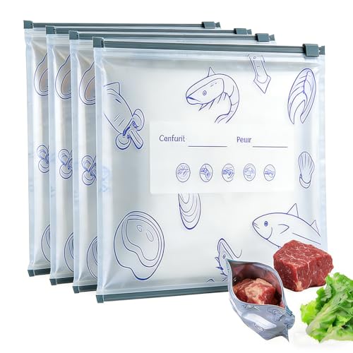 Amsthow Aluminum Foil Storage Bags 10 X 11 Inch Freezer Storage Bags Aluminum Foil Reusable Sealable Food Storage Zipper Bags for Portioning Frozen Seafood Chicken Breasts，12 Pack - Image 1
