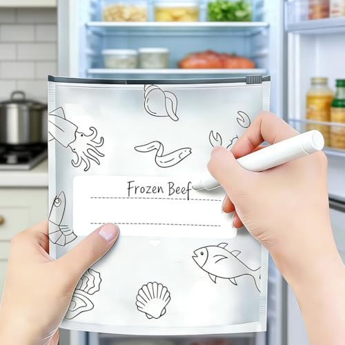 Amsthow Aluminum Foil Storage Bags 10 X 11 Inch Freezer Storage Bags Aluminum Foil Reusable Sealable Food Storage Zipper Bags for Portioning Frozen Seafood Chicken Breasts，12 Pack - Image 4