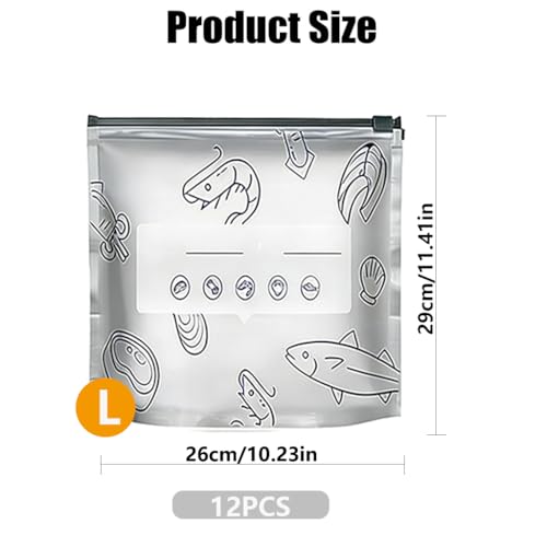 Amsthow Aluminum Foil Storage Bags 10 X 11 Inch Freezer Storage Bags Aluminum Foil Reusable Sealable Food Storage Zipper Bags for Portioning Frozen Seafood Chicken Breasts，12 Pack - Image 2