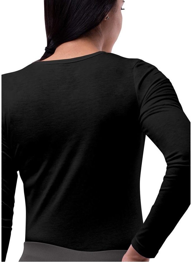 Sivvan Women's Comfort Long Sleeve T-Shirt/Underscrub Tee - S8500 - Black - L - Image 2
