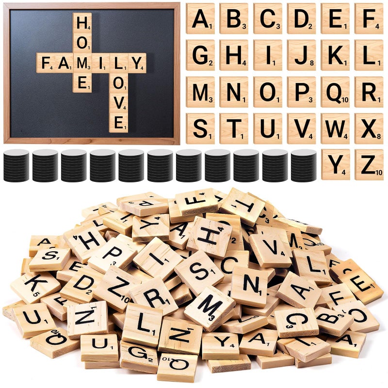 JMZYJZH 150 PCS Wood Magnetic Letter Wooden Letter Magnets for Fridge Refrigerator Wall Alphabet Tile Letters Magnetics for Fun Learning Decorative Game Board - Image 3