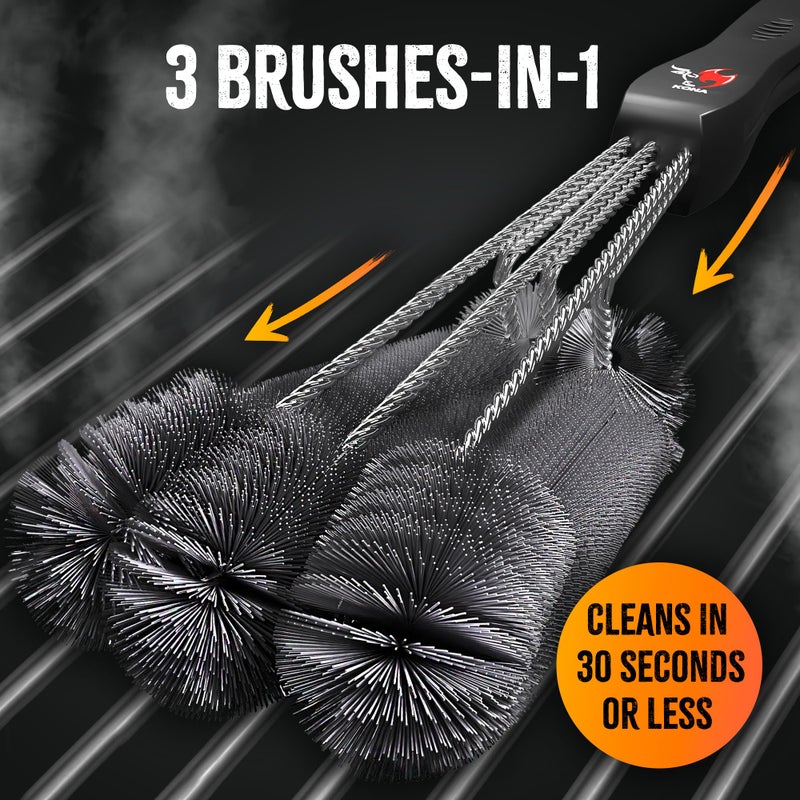 Kona 360 Clean Grill Brush â€“ Powerful Grill Cleaner & BBQ Grill Brush for Outdoor Grill â€“ Safe, Bristle BBQ Brush Grill Scraper, Accessory for Easy 30 Second Grill Cleaning - 18 Inch Long Handle - Image 2