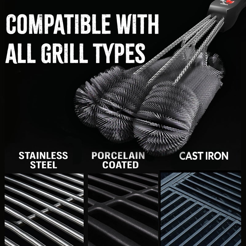 Kona 360 Clean Grill Brush â€“ Powerful Grill Cleaner & BBQ Grill Brush for Outdoor Grill â€“ Safe, Bristle BBQ Brush Grill Scraper, Accessory for Easy 30 Second Grill Cleaning - 18 Inch Long Handle - Image 5