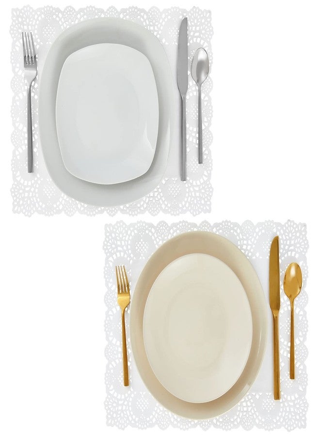 Juvale Rectangular Paper Placemats & Doilies for Dessert Trays - White 15.5 x 11.7 in 100 Pack - Disposable Placemats & Tea Party Decorations - Paper Doilies for Tables - Image 4