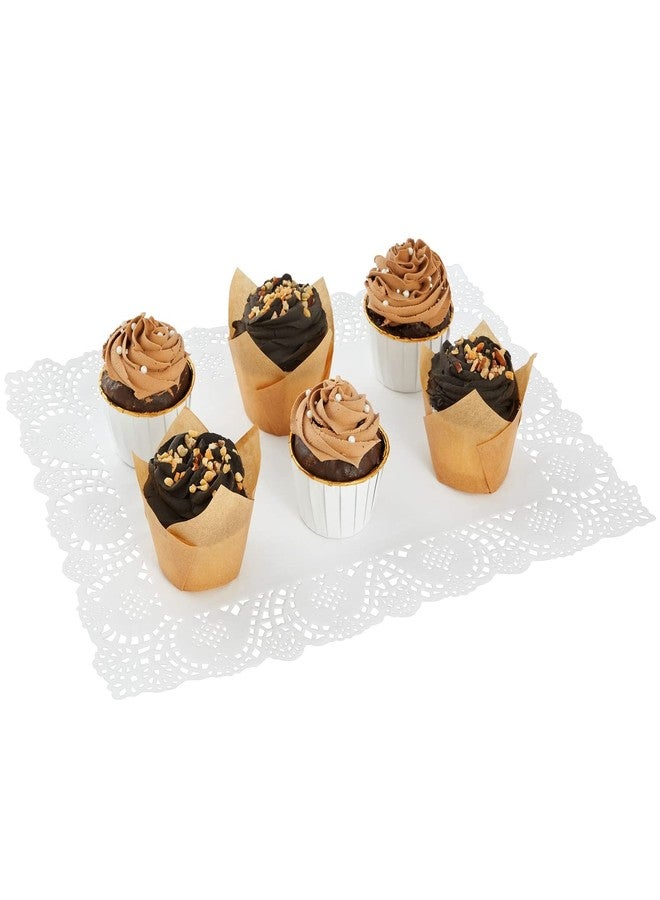 Juvale Rectangular Paper Placemats & Doilies for Dessert Trays - White 15.5 x 11.7 in 100 Pack - Disposable Placemats & Tea Party Decorations - Paper Doilies for Tables - Image 5