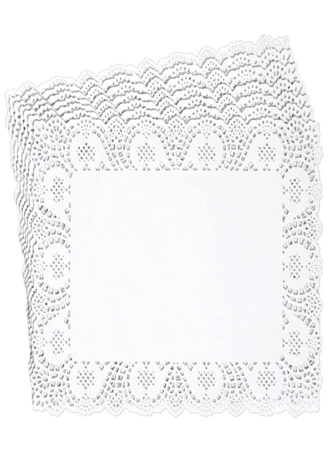 Juvale Rectangular Paper Placemats & Doilies for Dessert Trays - White 15.5 x 11.7 in 100 Pack - Disposable Placemats & Tea Party Decorations - Paper Doilies for Tables - Image 1