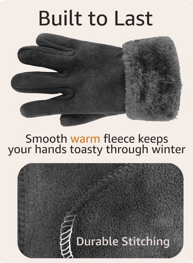 boxed-gifts Women's Warm Fleece Winter - Women's Hat and Glove Set + Hats Gloves Scarves for Women, Dark Charcoal, One size - Image 4