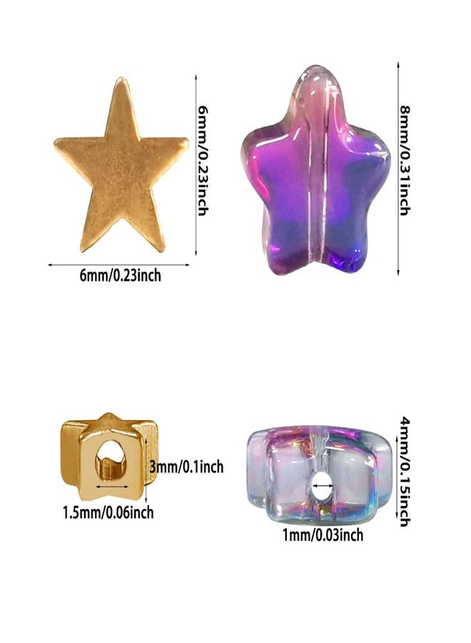 findTop 300 PCS Multicolor Star Spacer Beads for Arts Crafts DIY Jewelry Making - Image 3