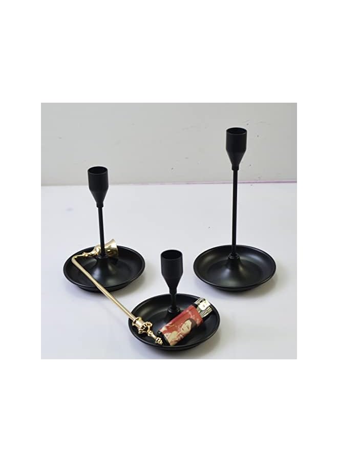 The Bros Matte Black Candle Holders Set of 3 for Taper Candles, Decorative Candlestick Holder for Wedding, Dinning, Party. - Image 4