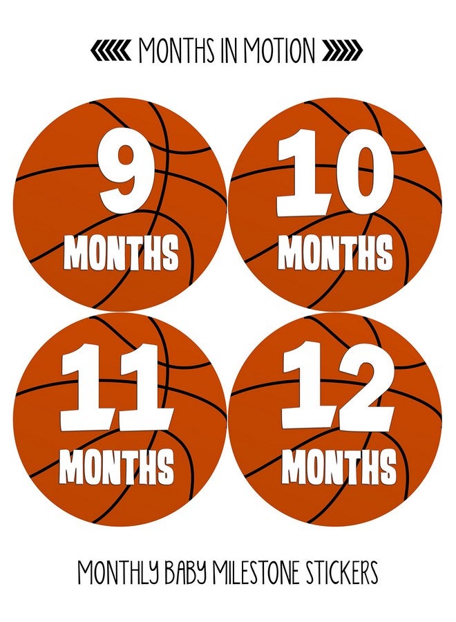 Months In Motion Baby Monthly Stickers Monthly Milestone Stickers Baby Month Stickers For Boy Basketball Sports Style 225 - Image 5