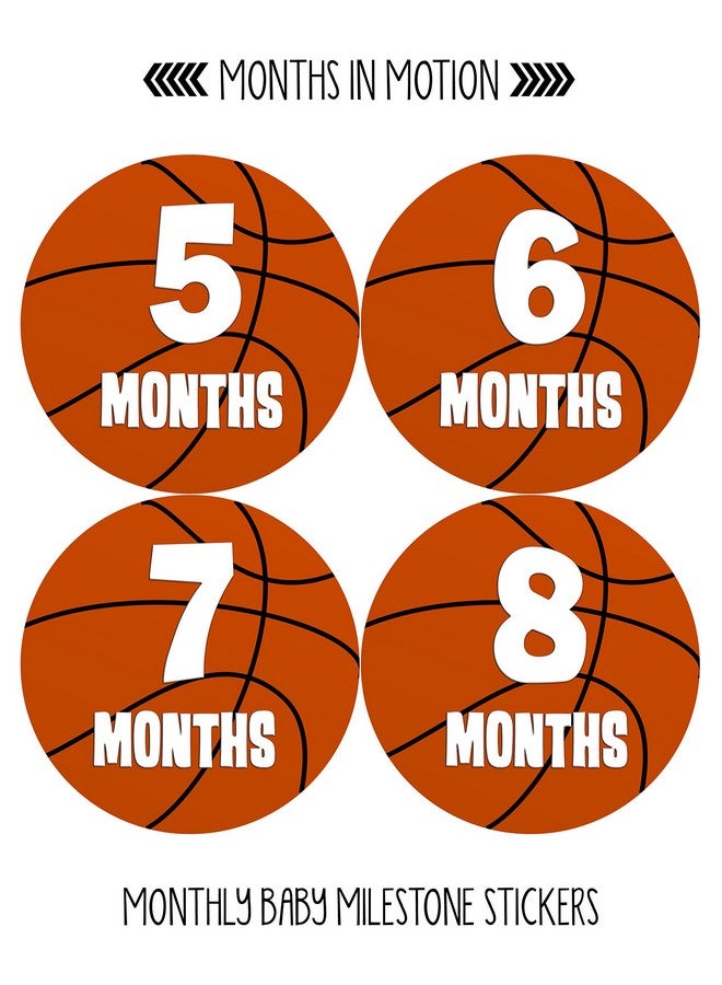 Months In Motion Baby Monthly Stickers Monthly Milestone Stickers Baby Month Stickers For Boy Basketball Sports Style 225 - Image 4