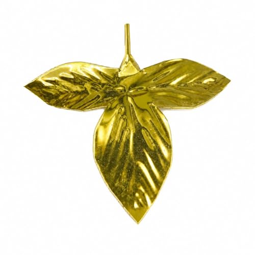 MAYAPURI Original Pure Brass Bel Patta or Pital Puja Bel Patra/Bilva Patra/Bael Leaves for Pooja, For Religious and Worship use, Mandir Decoration (Pack of 3) - Image 2