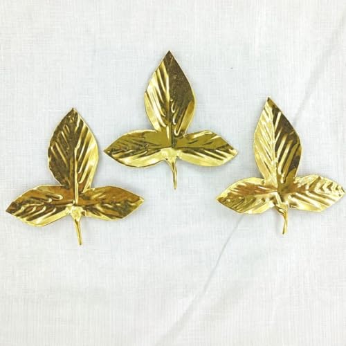 MAYAPURI Original Pure Brass Bel Patta or Pital Puja Bel Patra/Bilva Patra/Bael Leaves for Pooja, For Religious and Worship use, Mandir Decoration (Pack of 3) - Image 5