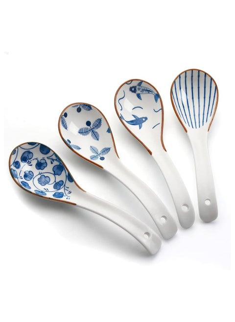 Porcelain Soup Spoons,Set of 4