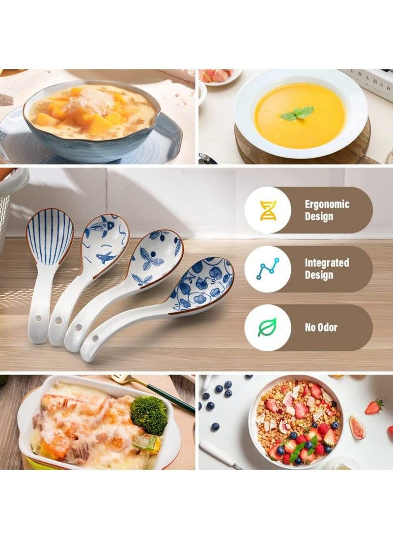 Oasisgalore - Porcelain Soup Spoons,Set of 4 - Image 1