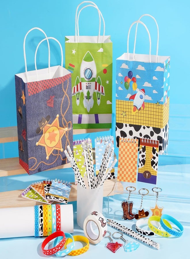 Vanblue 110 Pcs Cartoon Story Party favors Cow Pattern Birthday Decorations Set Gift for Kids Treasure Box Toys for Classroom School Reward Gift Prizes Notebooks Goodie Bag Stuffers - Image 2