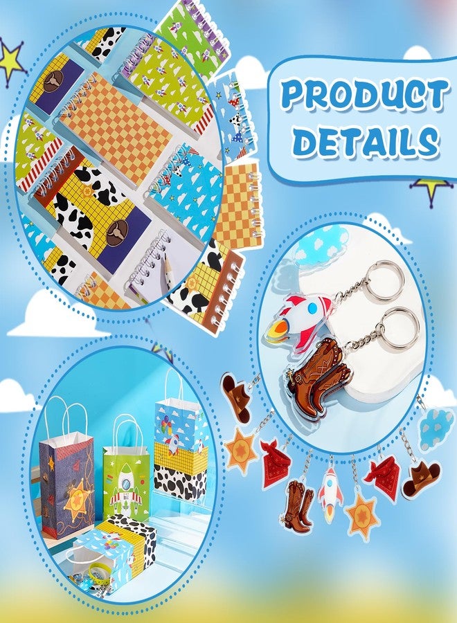 Vanblue 110 Pcs Cartoon Story Party favors Cow Pattern Birthday Decorations Set Gift for Kids Treasure Box Toys for Classroom School Reward Gift Prizes Notebooks Goodie Bag Stuffers - Image 4