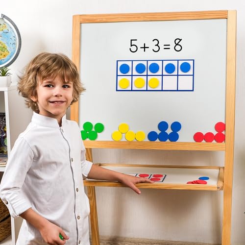 Simply magic 48 PCS Magnetic Ten Frames - Math Manipulatives for Elementary Classroom & Kindergarten - 4 Ten Frames & 44 Math Counters for Kids, Math Games for Kindergarten - Jumbo Ten Frame Set - Image 5