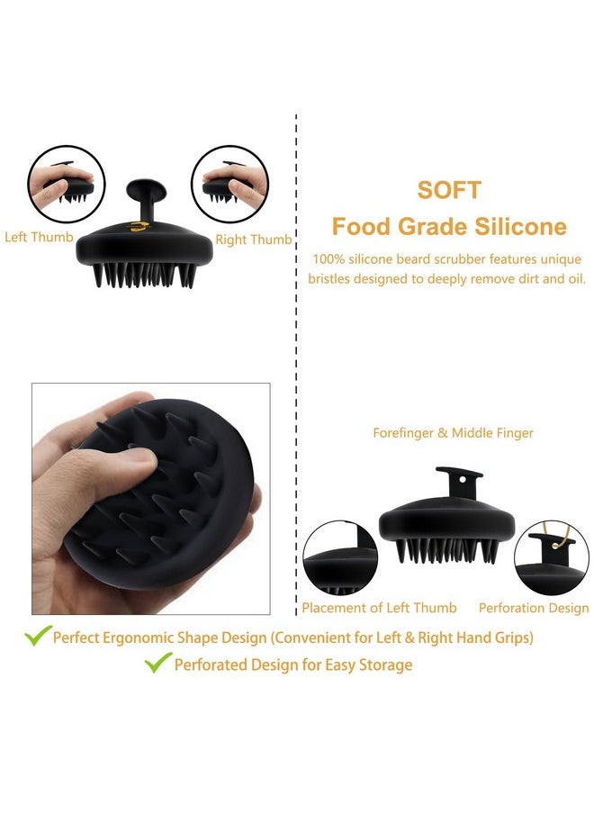 YEALIR - Beard Brush For Men Silicone Beard Scrubber Deep Cleans Hair & Beard Exfoliator Helping Beard Shampoo Better Clean The Beard Good Helper For Beard Oileco & Reusable - Image 1