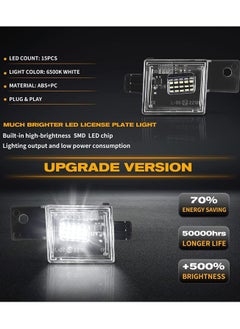 Y&D 2 Packs LED License Plate Light Rear Tag Lamp Assembly Car Number for 2014-2021 Chevy Silverado GMC Sierra 1500 2500HD 3500HD 6000K White  - Image 2