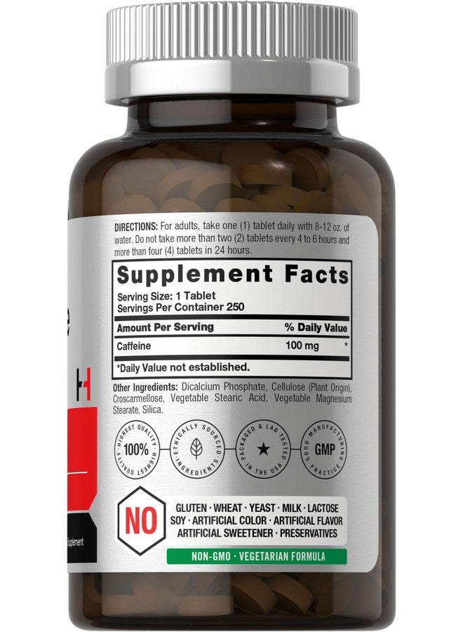 Horbäach Caffeine Pills 100mg | 250 Tablets | Vegetarian Formula | Non-GMO, Gluten Free Supplement - Image 2