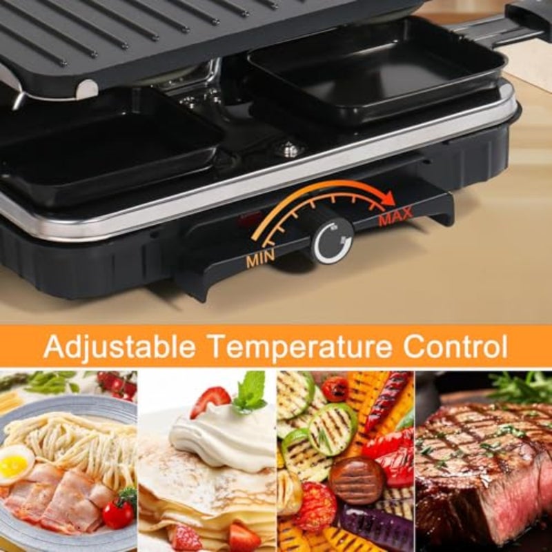 2 in 1 Electric Griddle Nonstick with 8 Cheese Pans, Indoor Grill BBQ Grill, Adjustable Temperature Control, Ideal for Family and Party Fun - Image 5