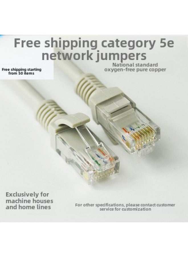 Generic Super Five Categories Six Categories Of Semi-finished Network Cable Single Head Crystal Head Mechanism Terminal Matching Crystal Head Single Head Network Cable Jumper-Color:Ultra Five Oxygen-free Copper Gray-Line Length:0.2 M  - Image 1