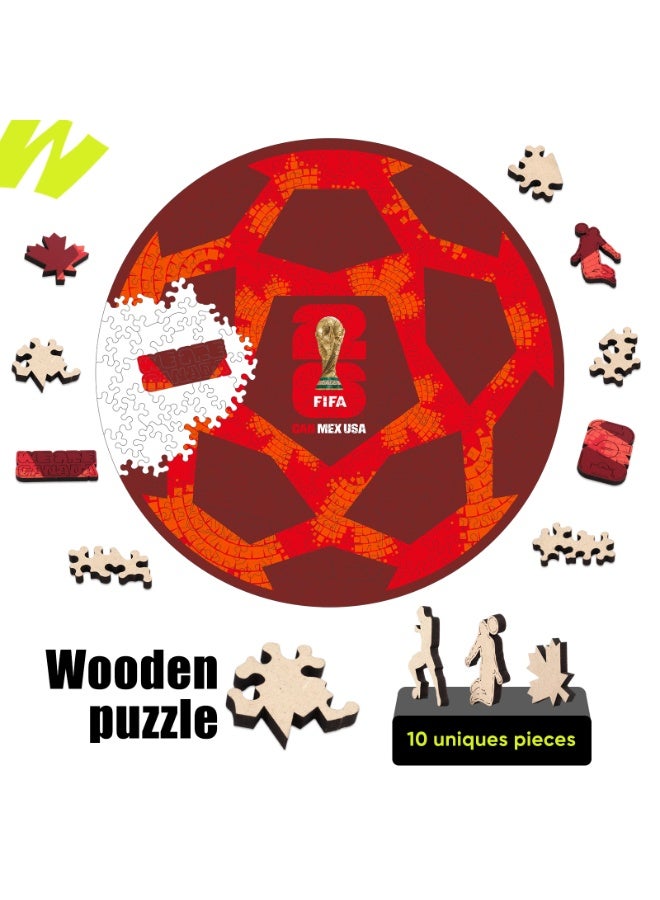 FIFA World Cup FIFA Official Licensed World Cup 2026 United Red Football Wooden Jigsaw Puzzle 200 Pieces - Image 2