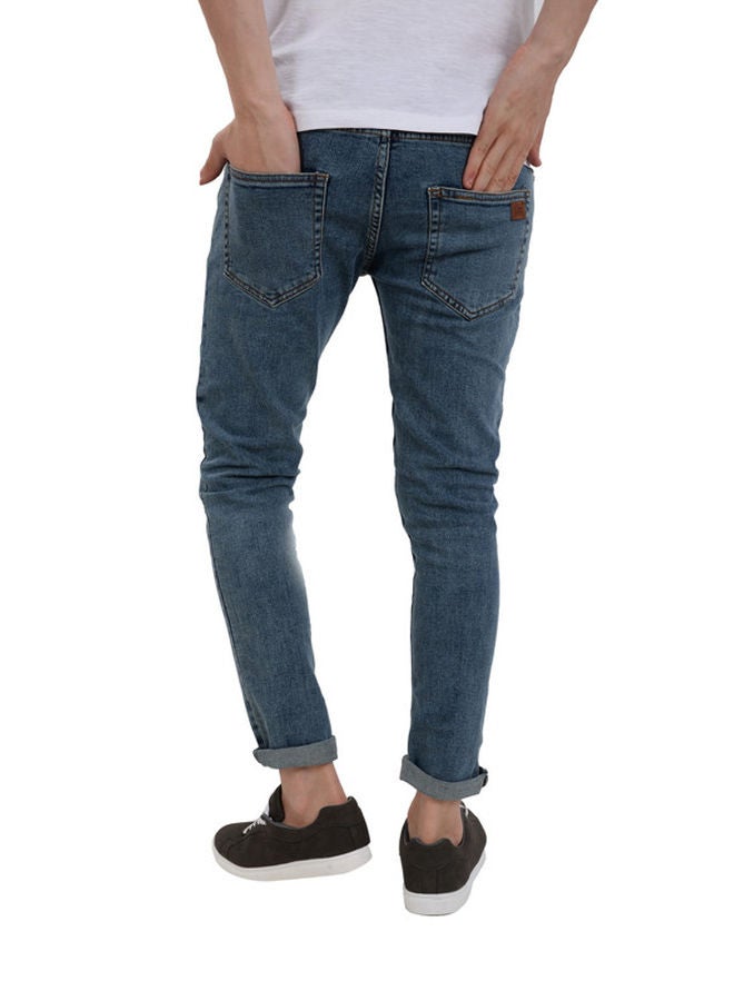 WHITE RABBIT White Rabbit Slim Fit Heather Blue Jeans  - Image 4