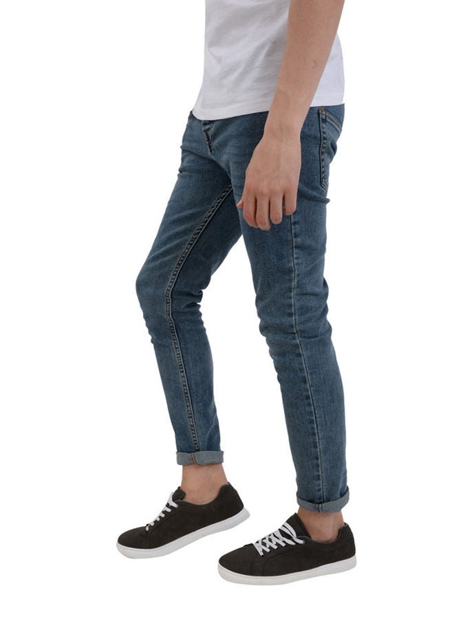 WHITE RABBIT White Rabbit Slim Fit Heather Blue Jeans  - Image 3