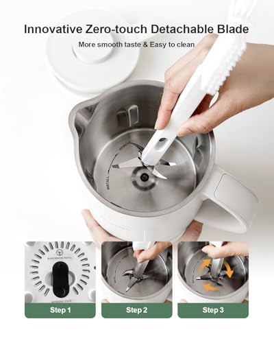 MOKKOM Nut Milk Maker, 42oz Automatic Almond Milk Machine for Homemade Plant-Based Milk, Oats, Soy, Dairy Free Beverages, Soy Milk Maker with Delay Start/Keep Warm/Self-Cleaning/Boiling, White - Image 2