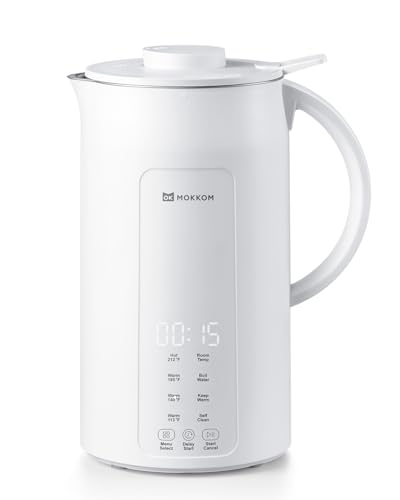 MOKKOM Nut Milk Maker, 42oz Automatic Almond Milk Machine for Homemade Plant-Based Milk, Oats, Soy, Dairy Free Beverages, Soy Milk Maker with Delay Start/Keep Warm/Self-Cleaning/Boiling, White - Image 1