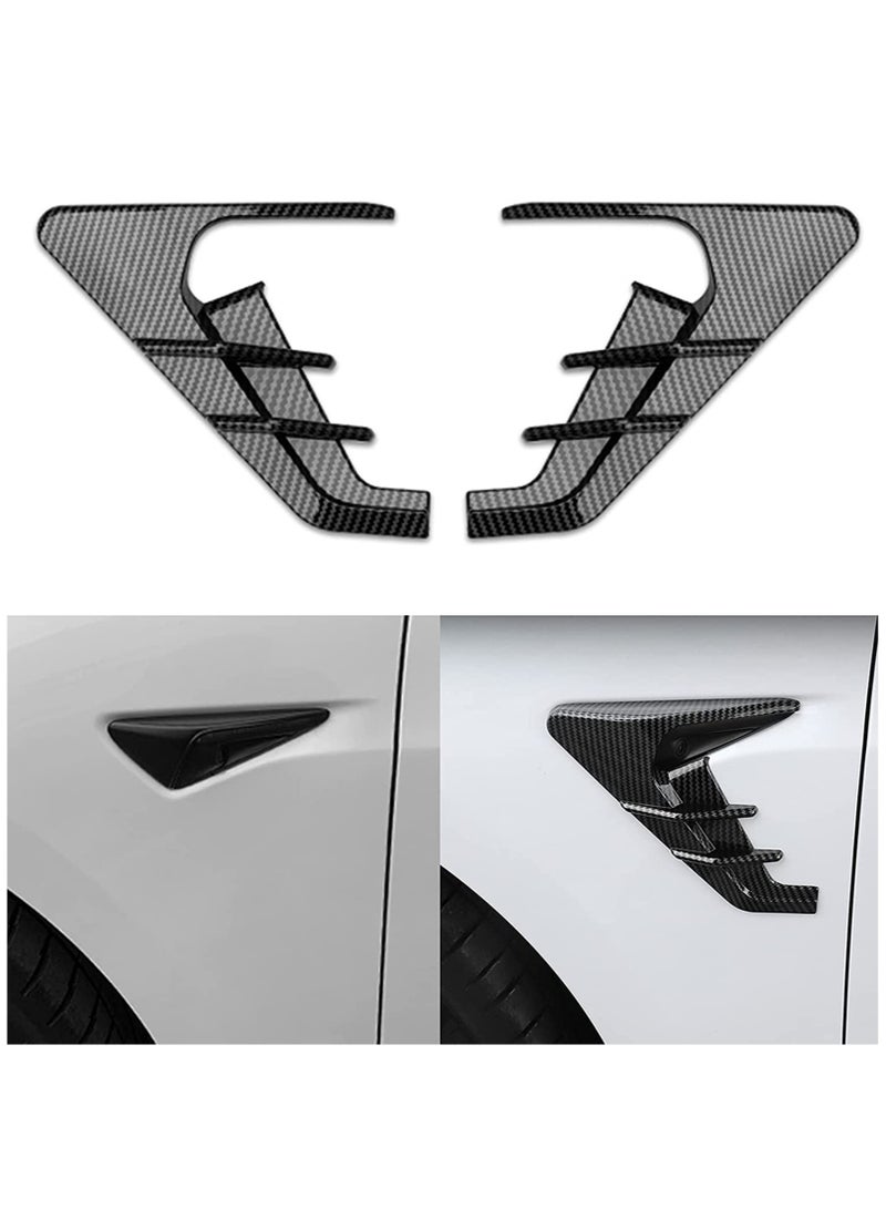 SYOSI Tesla Model 3 Model Y Side Camera Indicator Protection Cover Decoration Modification Accessories fit for Model 3 Model Y Autopilot 2.0-3.0 (Glossy Carbon Fiber Pattern) - Image 1