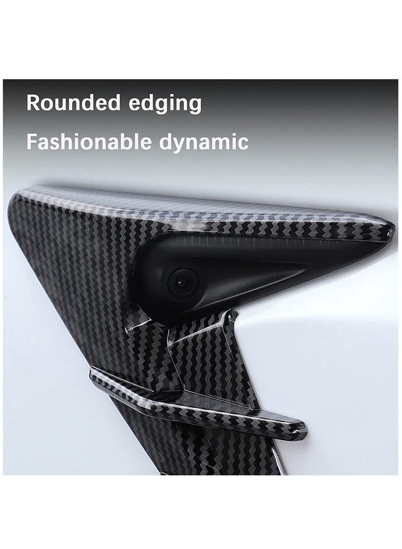 SYOSI Tesla Model 3 Model Y Side Camera Indicator Protection Cover Decoration Modification Accessories fit for Model 3 Model Y Autopilot 2.0-3.0 (Glossy Carbon Fiber Pattern) - Image 4
