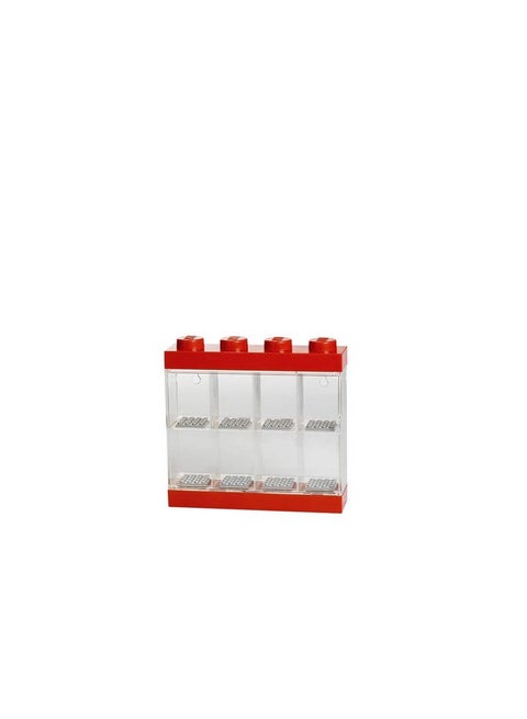 Room Copenhagen LEGO Minifigure Display Case, Stackable Storage Container for Collectible Figurines, 4 Stud, Bright Red
