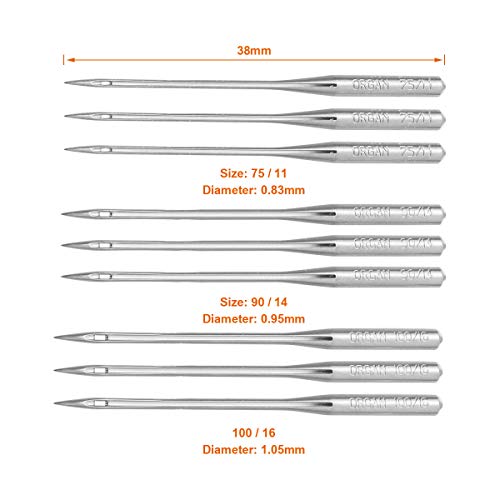 STARVAST 40 Pcs Embroidery Sewing Machine Needles Size 75/11 90/14 100/16 HAx1 Sewing Needles by STARVAST for Brother Singer Sewing Machine (4 Pack of 10 Needles) - Image 2