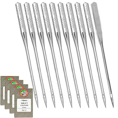 STARVAST 40 Pcs Embroidery Sewing Machine Needles Size 75/11 90/14 100/16 HAx1 Sewing Needles by STARVAST for Brother Singer Sewing Machine (4 Pack of 10 Needles) - Image 1