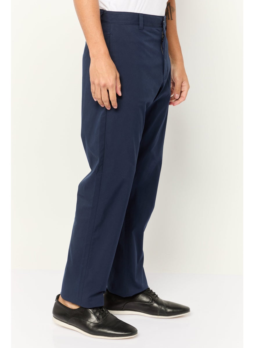 ESPRIT Men Regular Fit High Rise Straight Leg Stretchable Chino Pant, Navy  - Image 2