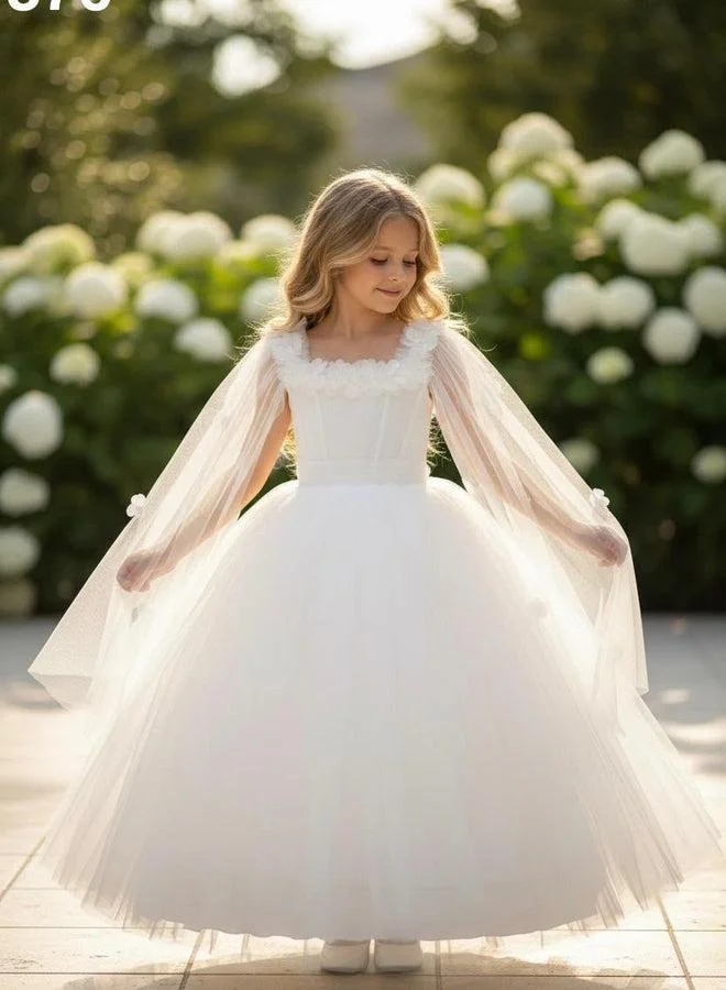 فيا بامبينو Ivory Cape Ball Gown