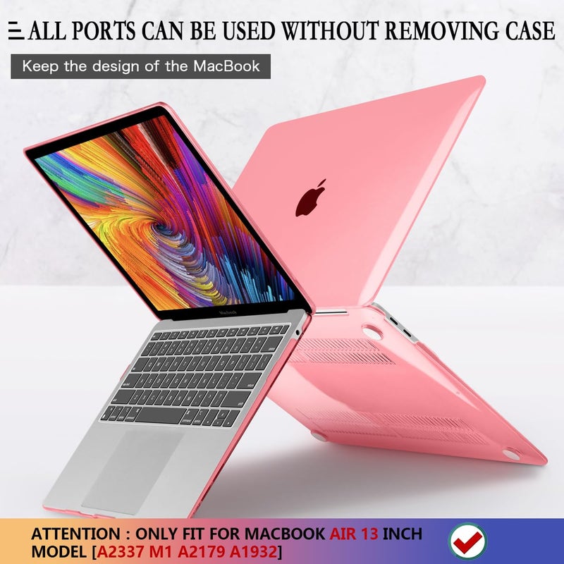 CISSOOK for MacBook Air 13 Inch Case Pink,Plastic Hard Shell Case with Keyboard Cover and Screen Protector for MacBook Air 13 2021-2018 Released A2337 M1 A2179 A1932 Model with Touch ID - Clear Pink - Image 5