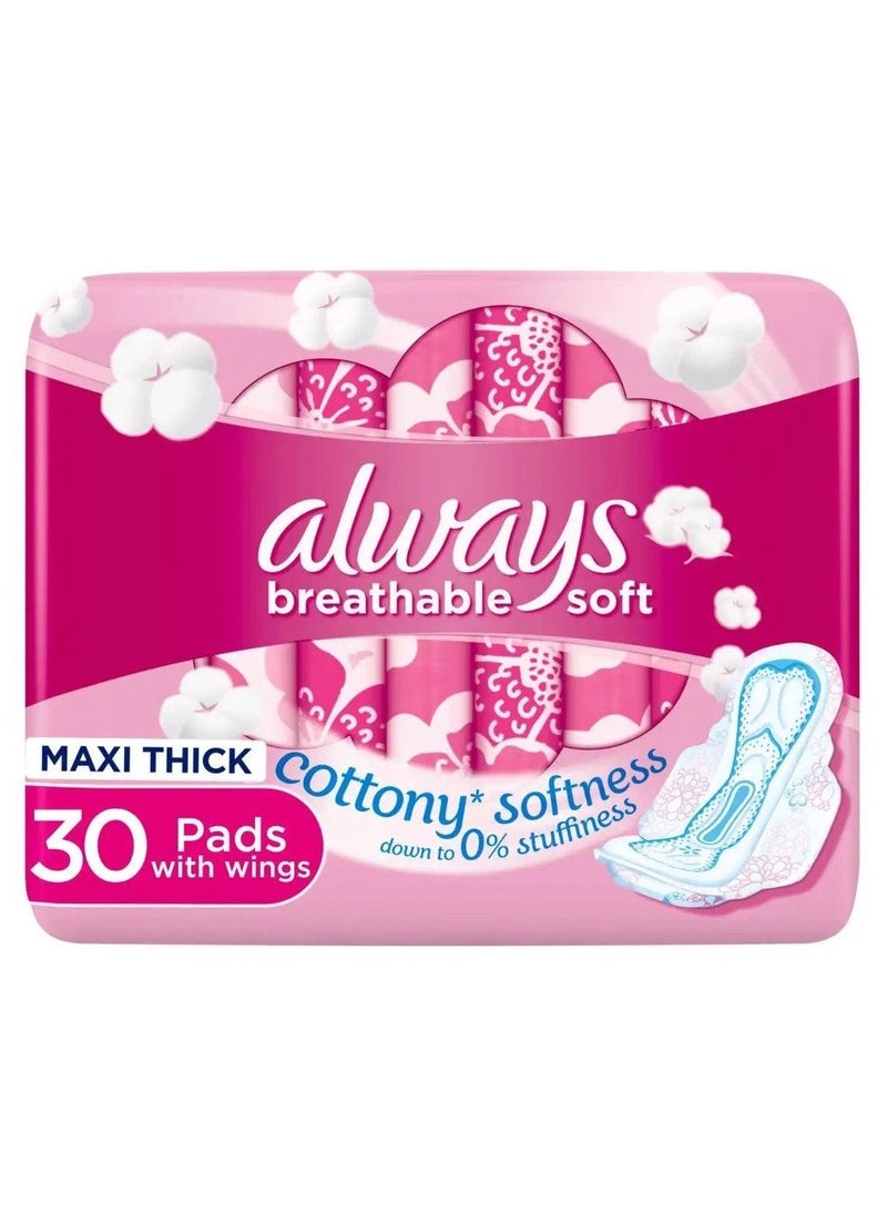 Always Skin Love Always 1st Pad Designed for Skin Care Extra Breathable Cottony Top Sheet 30 Pads Large  - Image 4