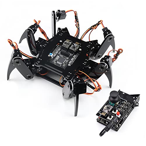 FREENOVE Hexapod Robot Kit with Remote Compatible with Arduino IDE Walking Crawling Twisting App Remote Control Servo STEM Project - Image 1