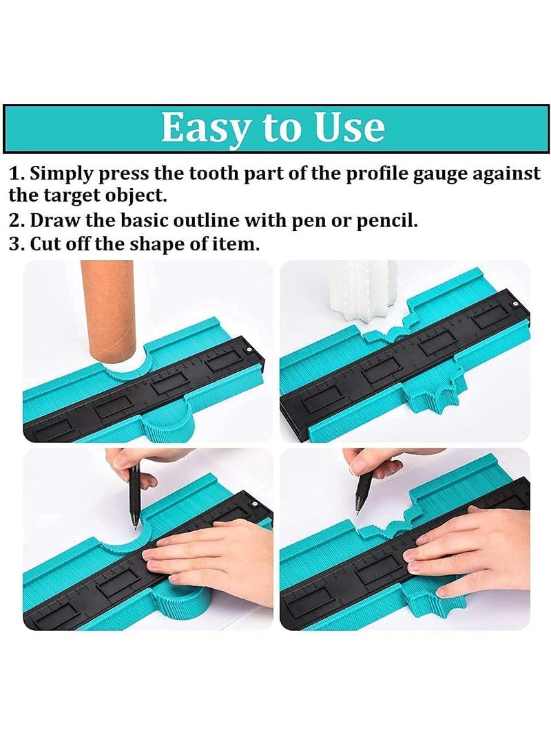 U World UDEETA MART Master Outline Gauge Contour Gauge Contour Gauge Duplicator Profile Tool Super Measuring Plastic Ruler for Corners Woodworking Templates Tiles and Laminate  - Image 3