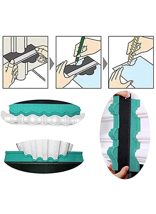 U World UDEETA MART Master Outline Gauge Contour Gauge Contour Gauge Duplicator Profile Tool Super Measuring Plastic Ruler for Corners Woodworking Templates Tiles and Laminate  - Image 5