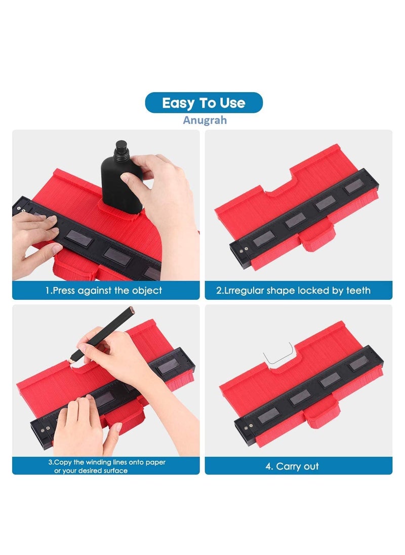 U World UDEETA MART Master Outline Gauge Contour Gauge Contour Gauge Duplicator Profile Tool Super Measuring Plastic Ruler for Corners Woodworking Templates Tiles and Laminate  - Image 2