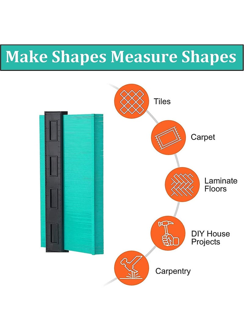 U World UDEETA MART Master Outline Gauge Contour Gauge Contour Gauge Duplicator Profile Tool Super Measuring Plastic Ruler for Corners Woodworking Templates Tiles and Laminate  - Image 4