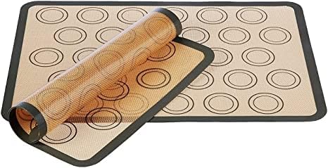 Topinon 2Pcs Silicone Baking Mats NonStick Macaroon Baking Mat HeatResistant Cooking Bakeware Mat for Making Macarons Pastry Pizza Bread - Image 4