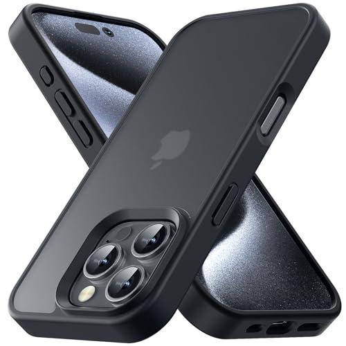 Yriklso for iPhone 16 Pro Case Shockproof for iPhone 16 Pro Phone Case Military Grade Drop Protection Protective Hard Back Slim Translucent CoverBlack - Image 1