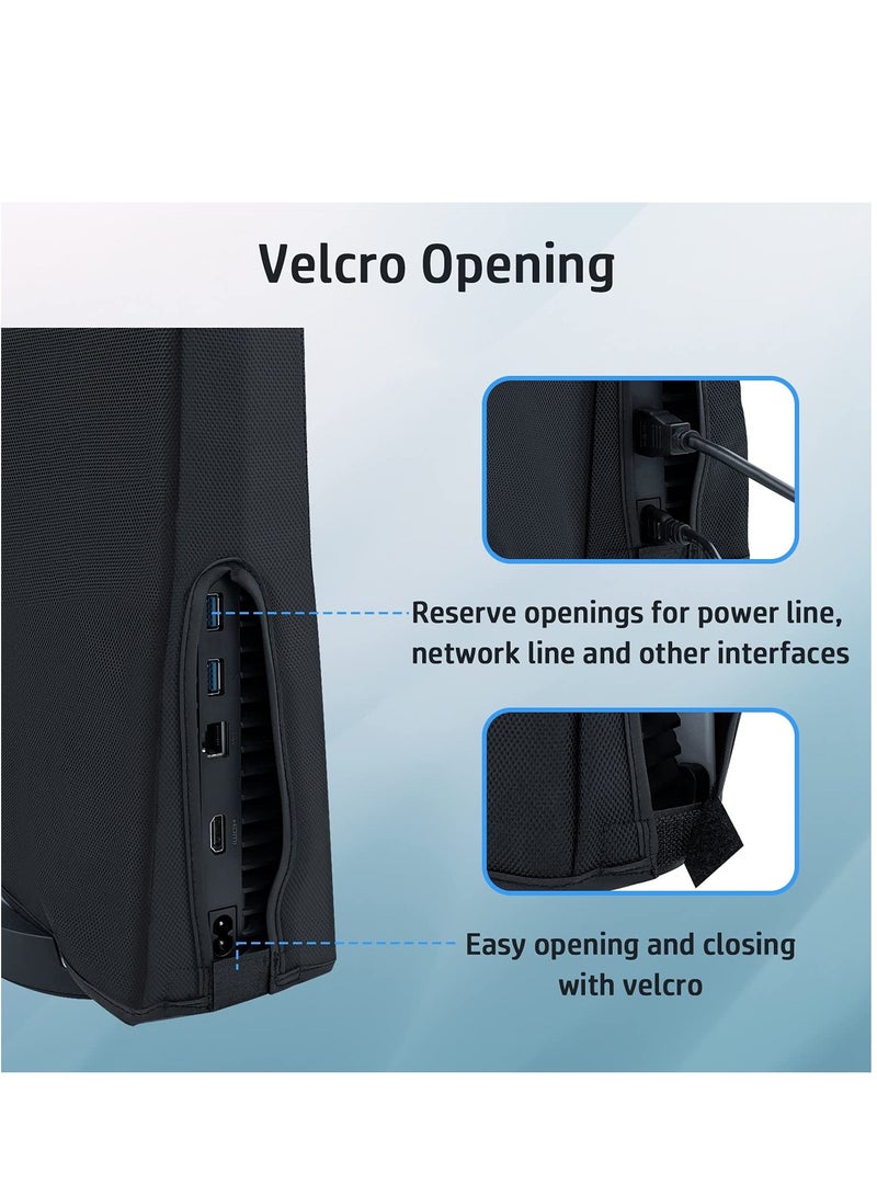 Dust Cover For PS5 Dustproof Cover Precision Cut Protective Case Anti Scratch Waterproof Cover Sleeve For Playstation 5 Console Digital Edition and Ultra HD Edition (Not for PS5 Slim) - Black  - Image 5